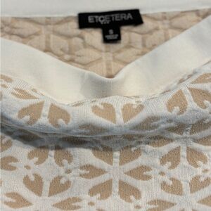 Etcetera Beige & White Patterned Knit skirt size small